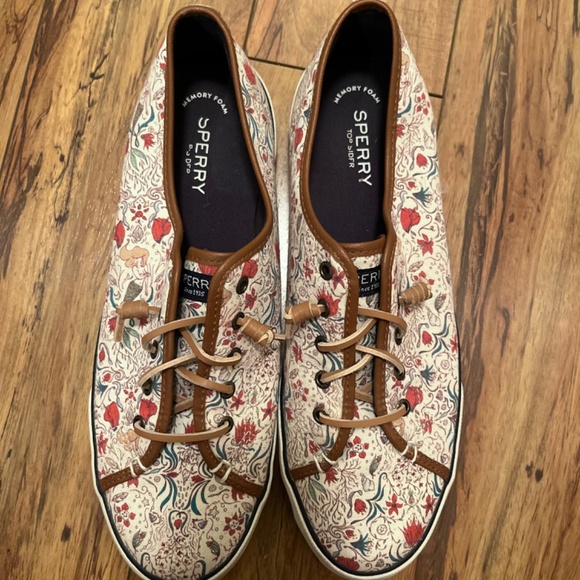 Sperry Top-spider Canvas Mermaid Ocean sneaker flats - Picture 2 of 6